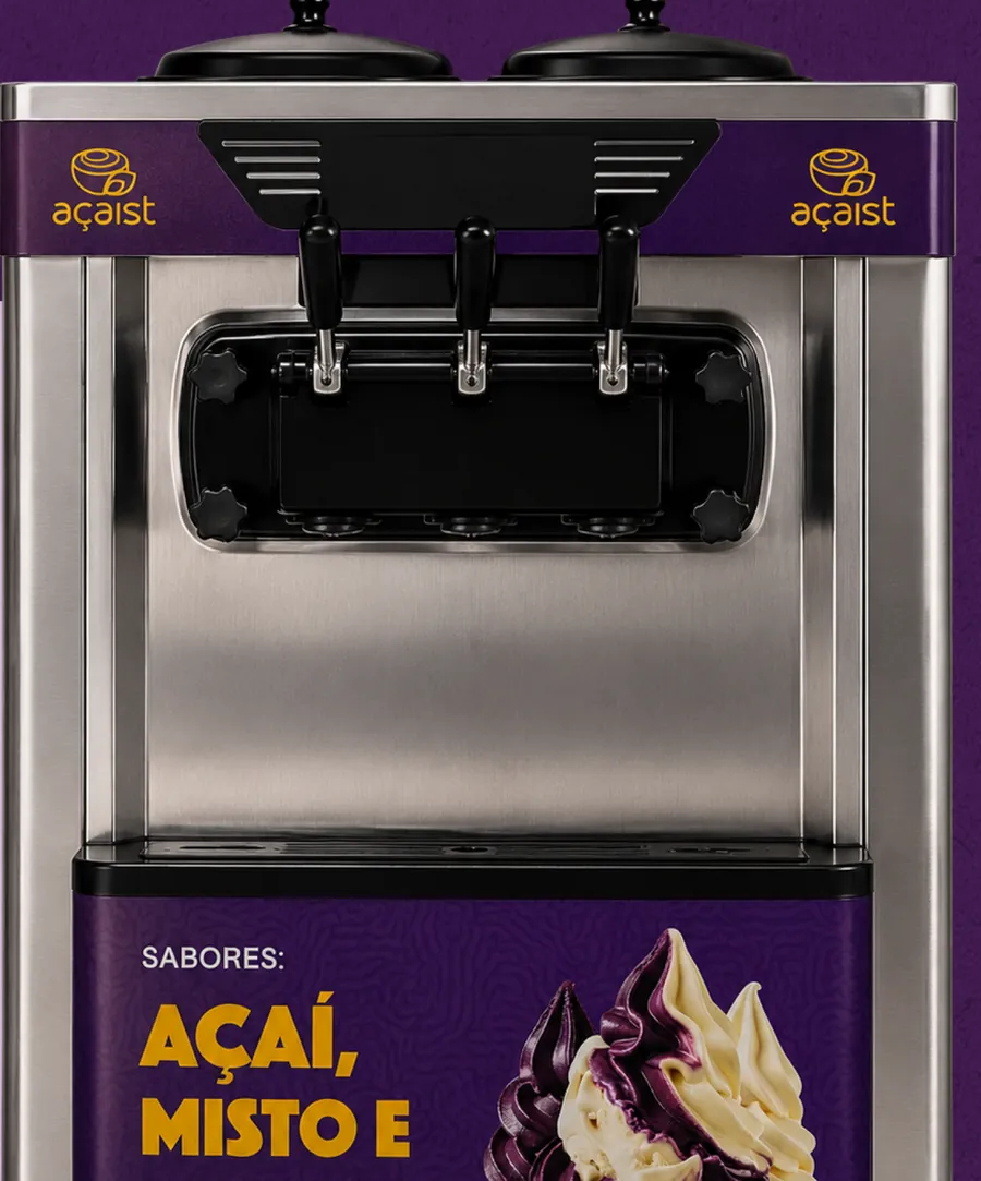 Máquina de sorvete soft adesivada Açaíst